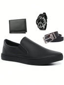 Vendedor IndicadoSapatênis Slip On Tenis Iate Casual Masculino Feminino Calce Facil Confortavel + Relogio + Cinto + Carteira