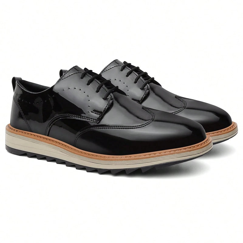 Vendedor IndicadoKit Oxford Masculino Sapato Social Envernizado Sola Tratorada Amarração Palmilha Confort Brinde 37 Ao 46 + Carteira E Cinto